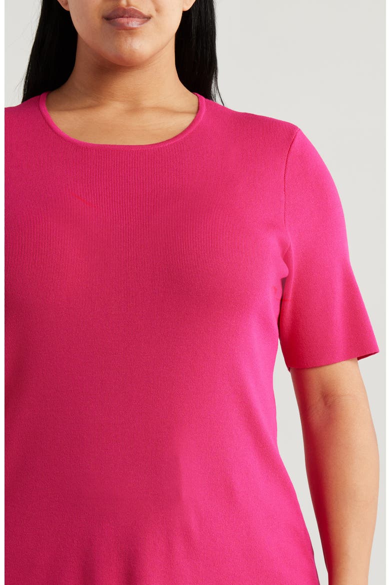 Short Sleeve Sweater, Alternate, color, RASPBERRY