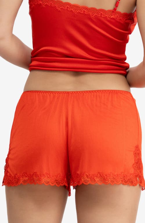Uwila Warrior Silk Sleep Shorts In Fiery Red