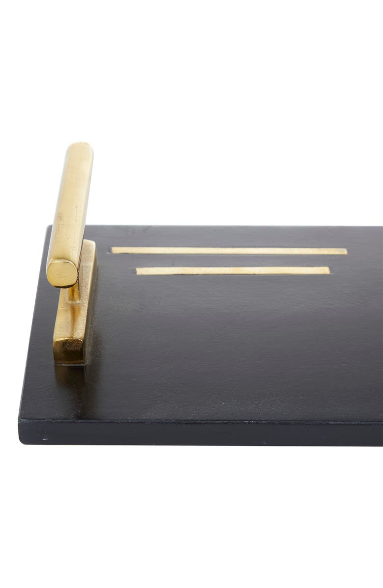 VIVIAN LUNE HOME Black Marble Tray with Goldtone Handles - Set of 2, Alternate, color, Black