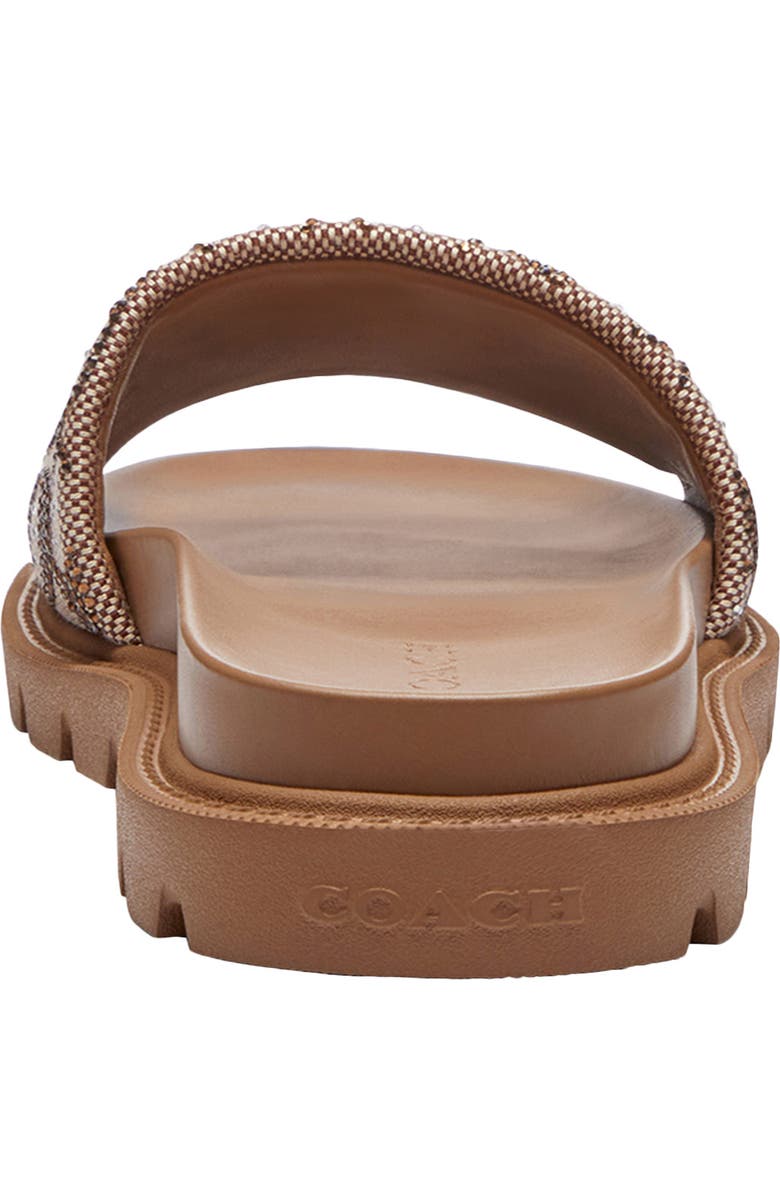 COACH Brynn Signature Crystal Jacquard Slide Sandal, Alternate, color, Tan