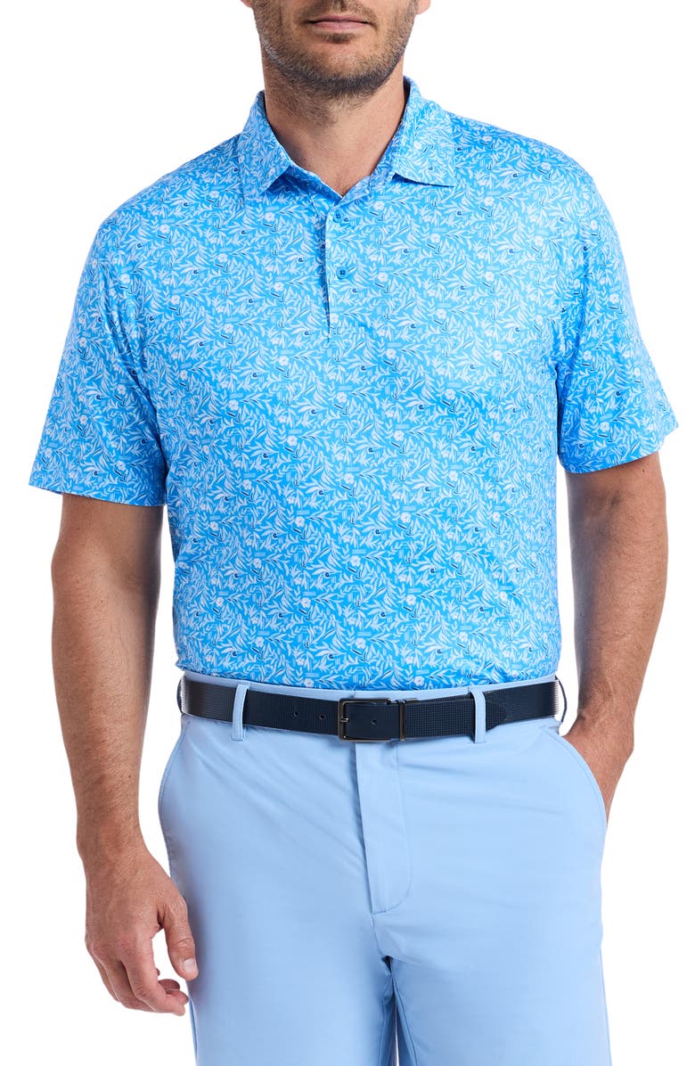 Robert Graham Ebford Performance Golf Polo, Main, color, Blue