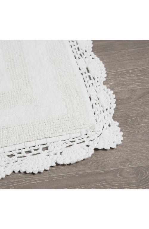 Laura Ashley Reversible Crochet Cotton 2-piece Bath Mat Set