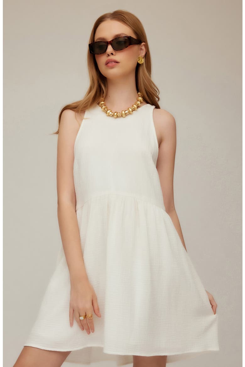 Cianni Tie Neck Dress, Alternate, color, IVORY