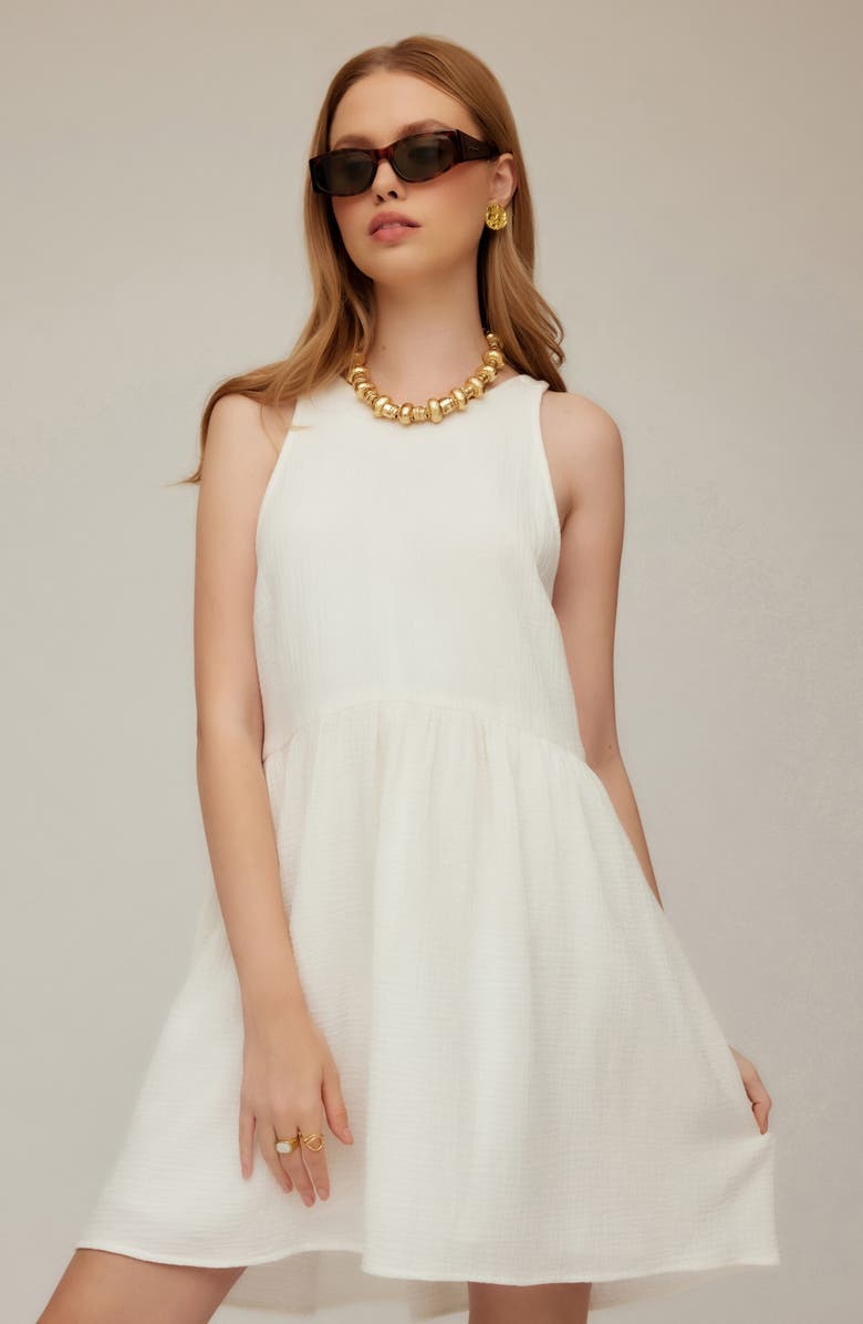 FIFTEEN TWENTY Cianni Tie Neck Dress, Alternate, color, Ivory