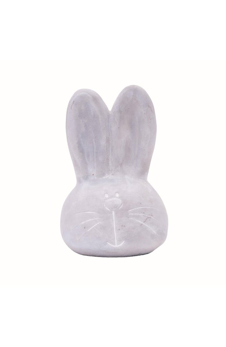 Gallerie II Smiling Easter Bunny Head Cement Decorative Figurine 6.1", Main, color, Gray