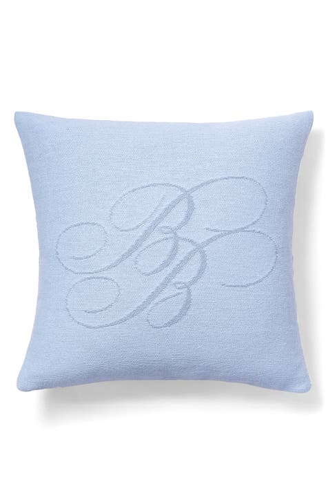 Chambray Monogram Accent Pillow