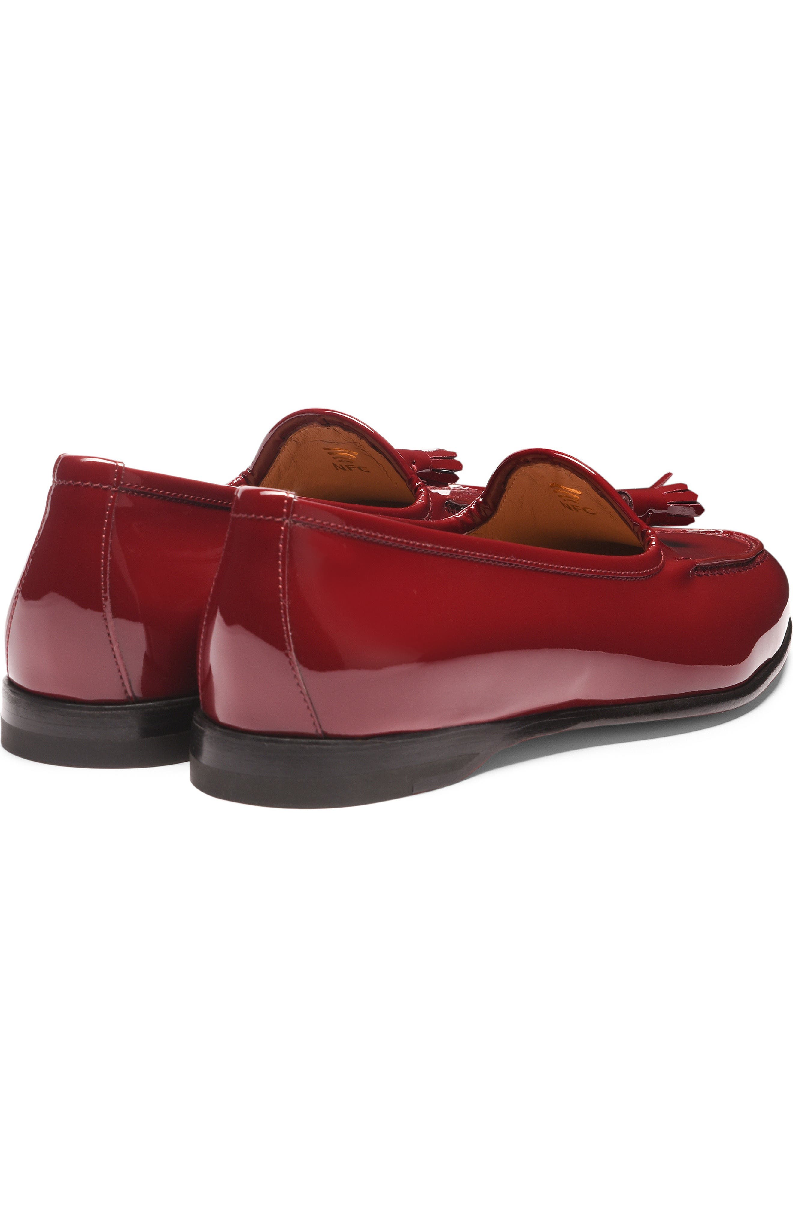 Santoni Women's Andrea Red Patent Tassel Loafer, Alternate, color, 