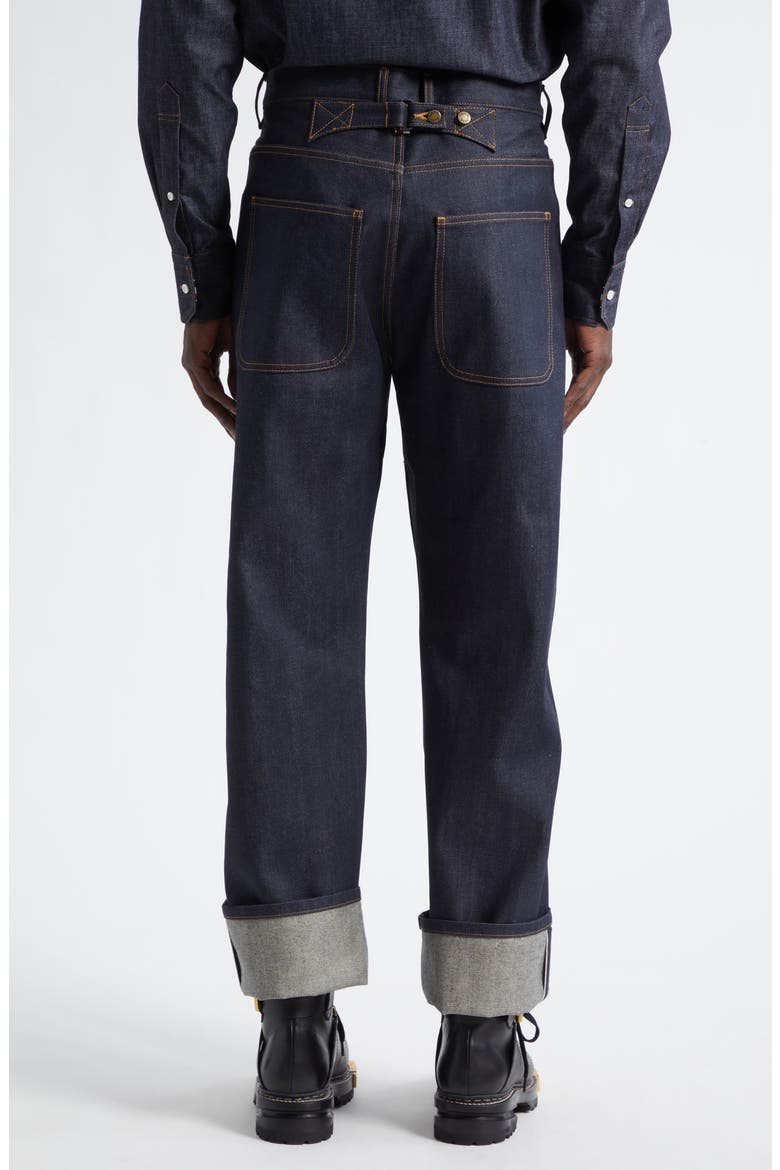 Straight Leg Selvedge Denim Jeans, Alternate, color, NAVY