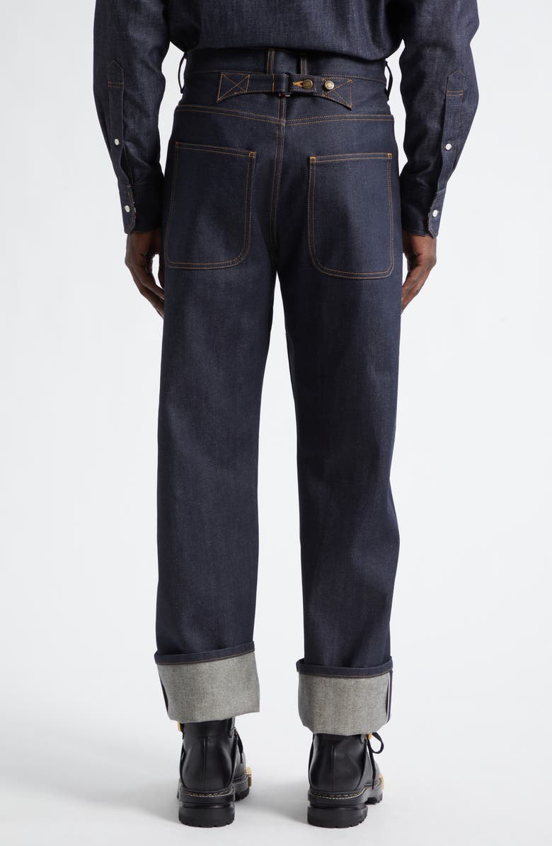 Thom Browne Straight Leg Selvedge Denim Jeans, Alternate, color, Navy