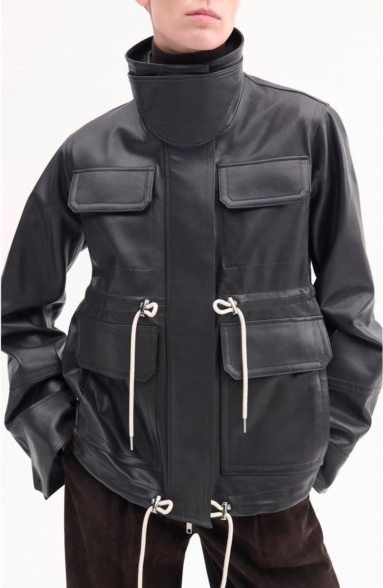 CO Military Jacket in Leather, Alternate, color, 