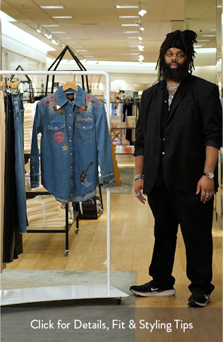 x Lainey Wilson Embroidered Denim Snap-Up Shirt, sales video thumbnail