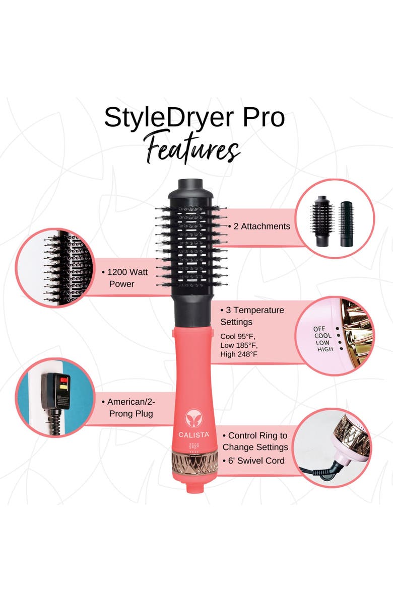 CALISTA StyleDryer Pro Hair Drying Brush, Alternate, color, Pink Sand