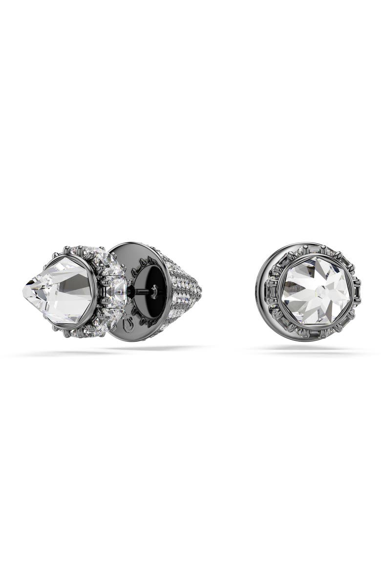 Swarovski Sublima Front/Back Spike Stud Earrings, Main, color, Black/ Silver