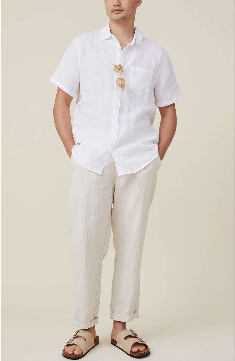 Cotton On Men's Linen Pant, Alternate, color, Oatmeal