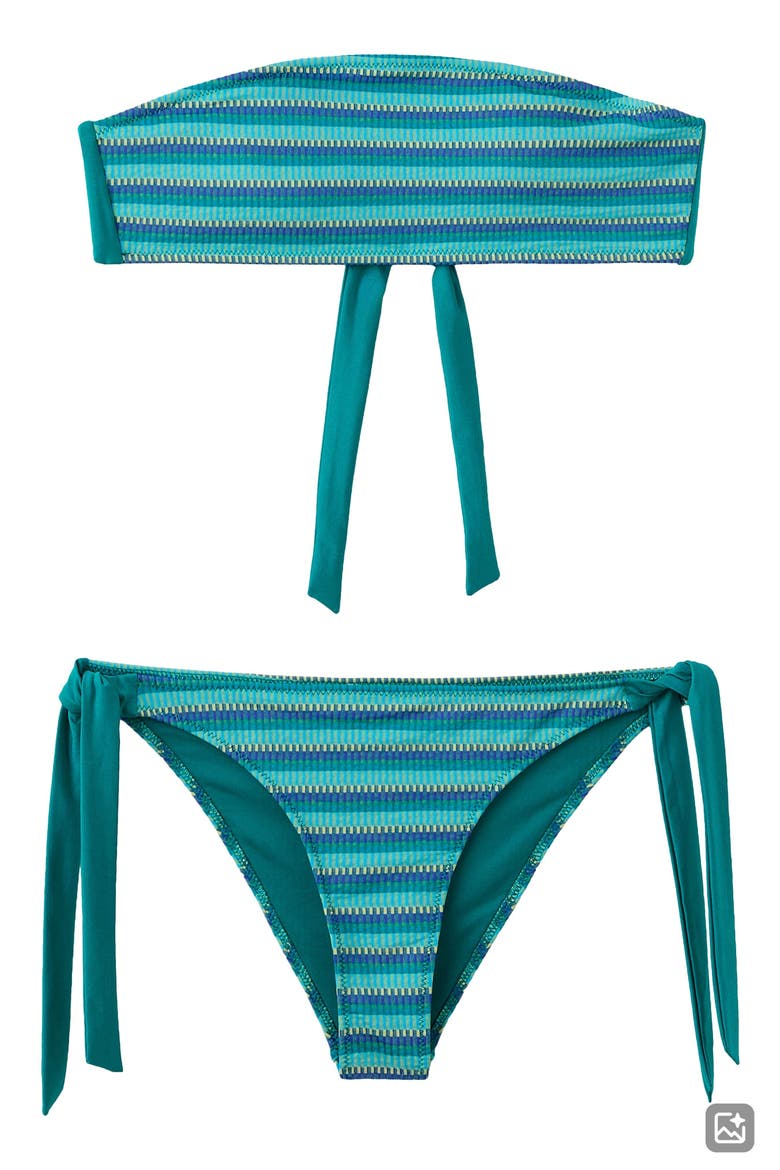 Bandeau Two-Piece Swimsuit, Alternate, color, TURQUOISE