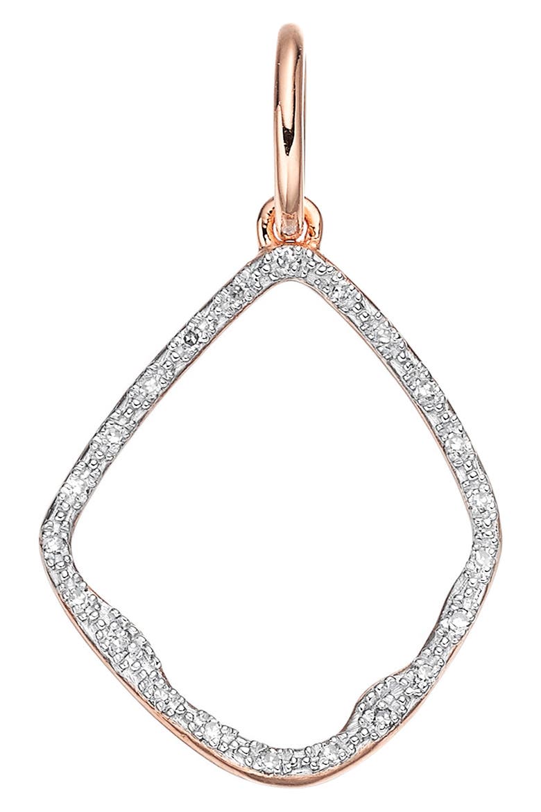 Riva Diamond Hoop Pendant Charm, Main, color, ROSE GOLD