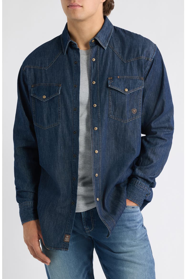 Cotton Denim Shirt, Main, color, BROADWAY