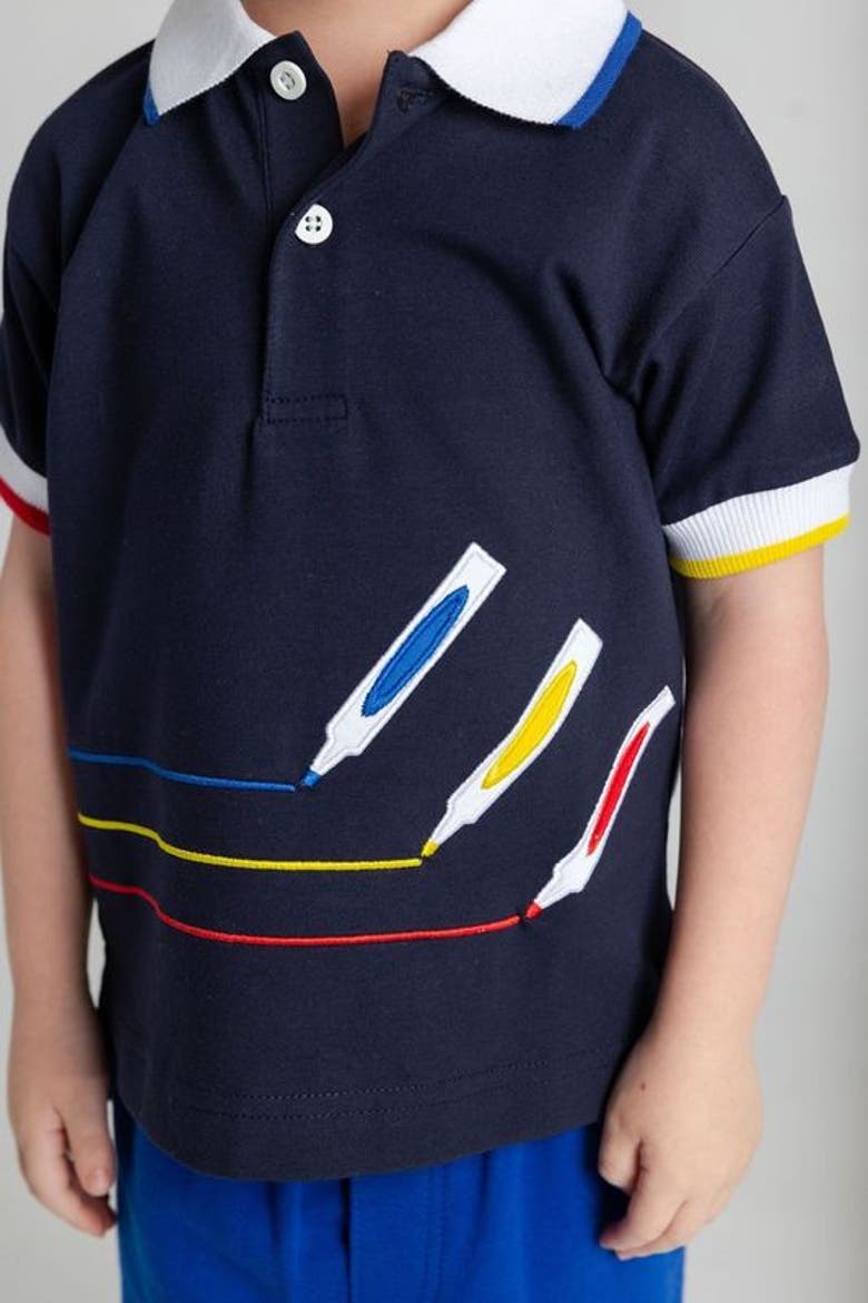 Polo With Markers, Alternate, color, Navy Multicolor