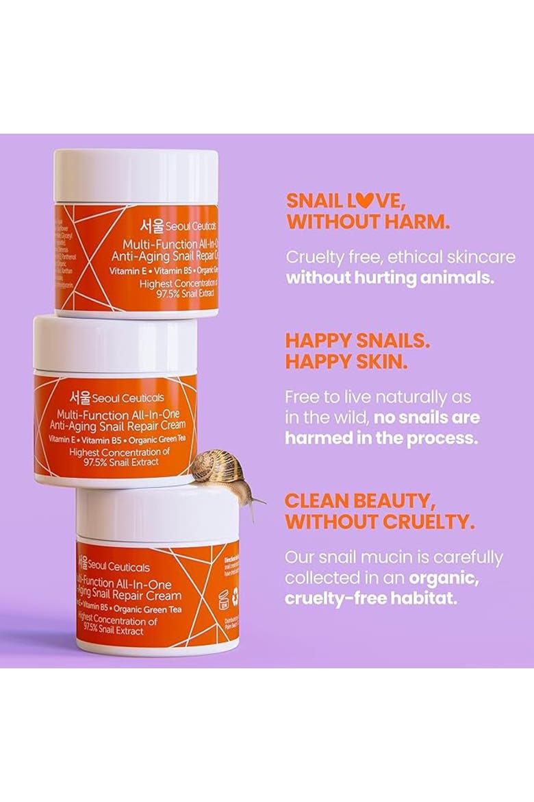 Korean Skincare Multi-Funcion All-In-One Anti Aging Snail Repair Cream, Alternate, color, White