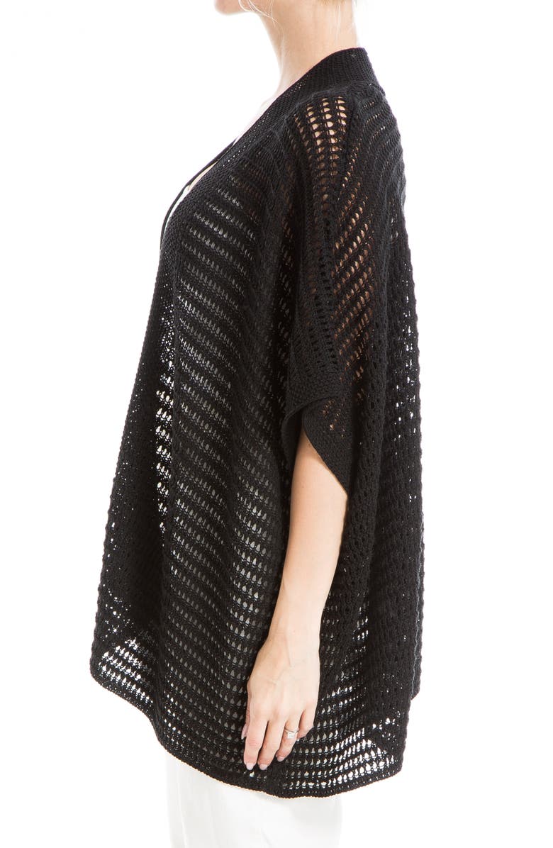 MAX STUDIO Open Weave Cardigan, Alternate, color, Black