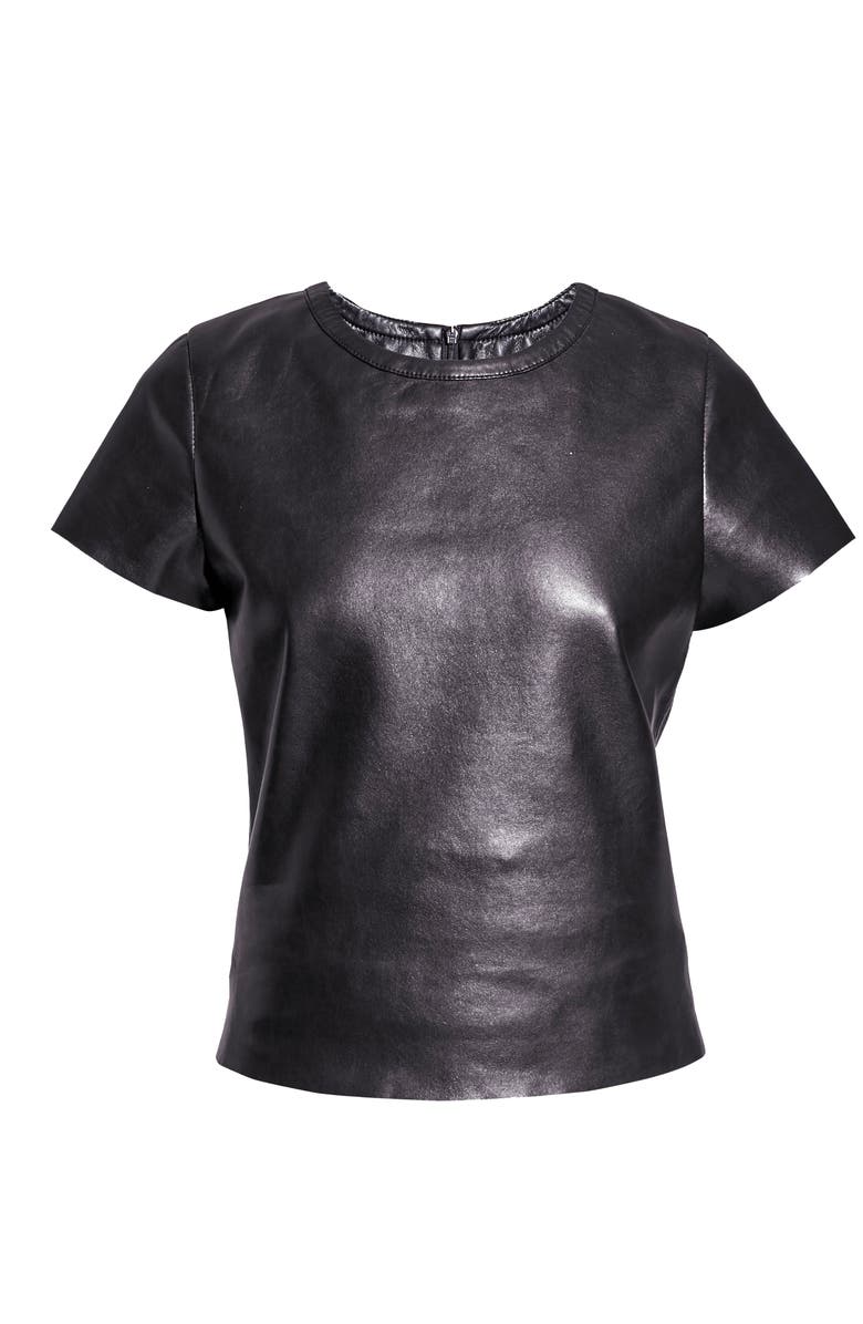 AS by DF New Guard Recycled Leather Tee, Alternate, color, Black