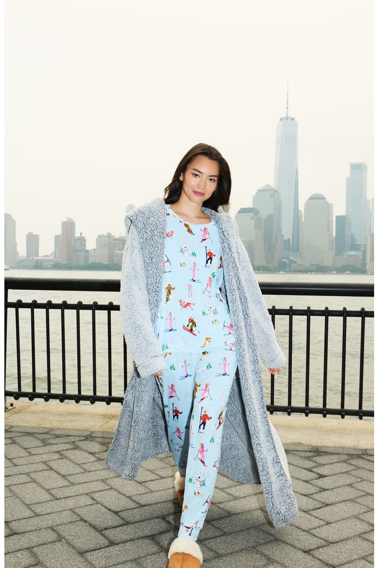 Duvet Hooded High Pile Fleece Coat, Alternate, color, GREY