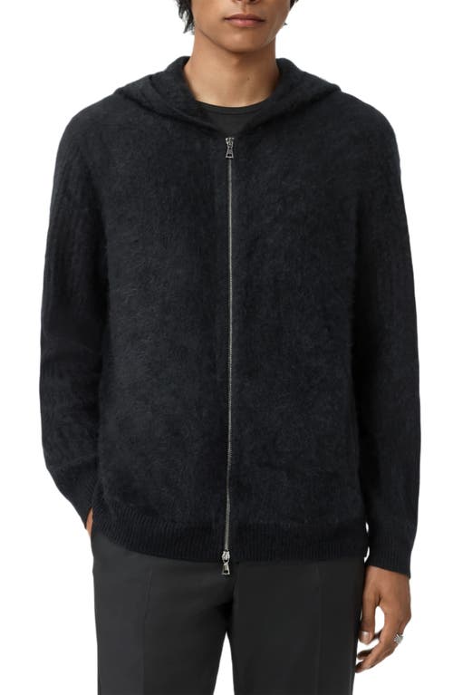 John Varvatos Catherine Cashmere Zip Hoodie In Black