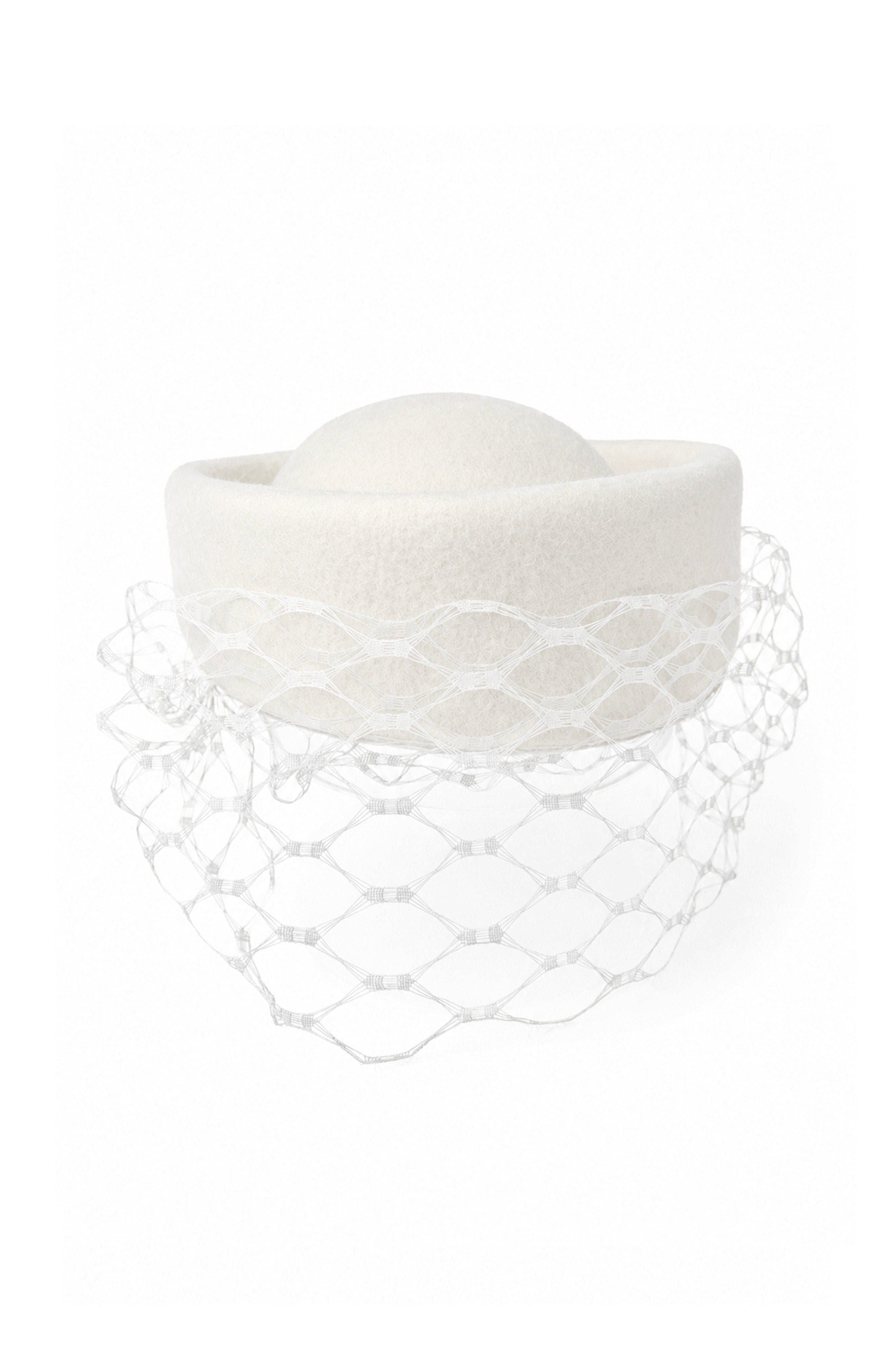 Binata Millinery Kahon Pillbox Fascinator Hat with Cage Veil (Women ...