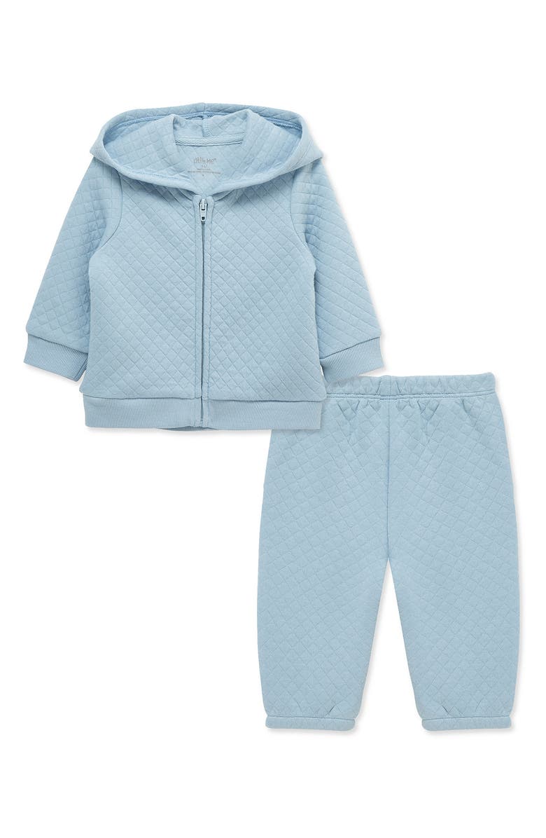 Little Me Diamond Quilted Hoodie & Sweatpants Set, Main, color, 