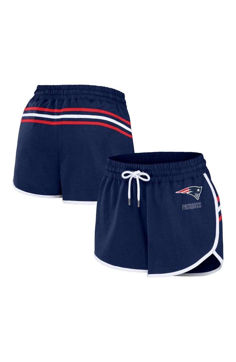 WEAR by Erin Andrews Women's WEAR by Erin Andrews Navy New England Patriots Hem Shorts, Alternate, color, 