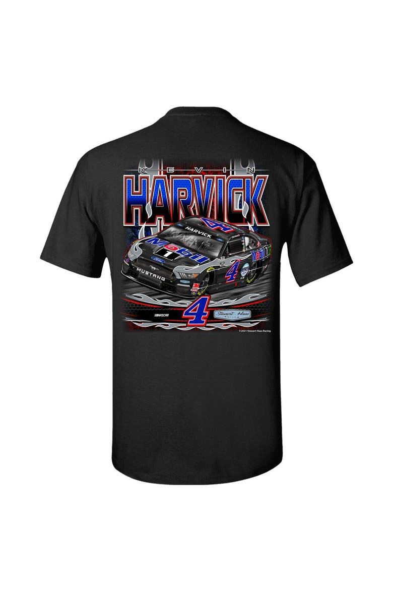 Men's Stewart-Haas Racing Team Collection Black Kevin Harvick Mobil 1 Burnout T-Shirt, Alternate, color, Black