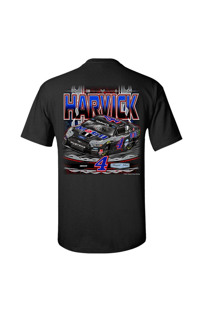 STEWART-HAAS RACING Men's Stewart-Haas Racing Team Collection Black Kevin Harvick Mobil 1 Burnout T-Shirt, Alternate, color, 