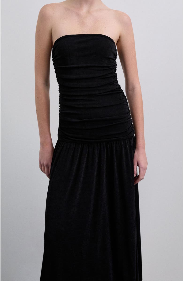 Scalpers Gathered Knit Dress, Alternate, color, Black