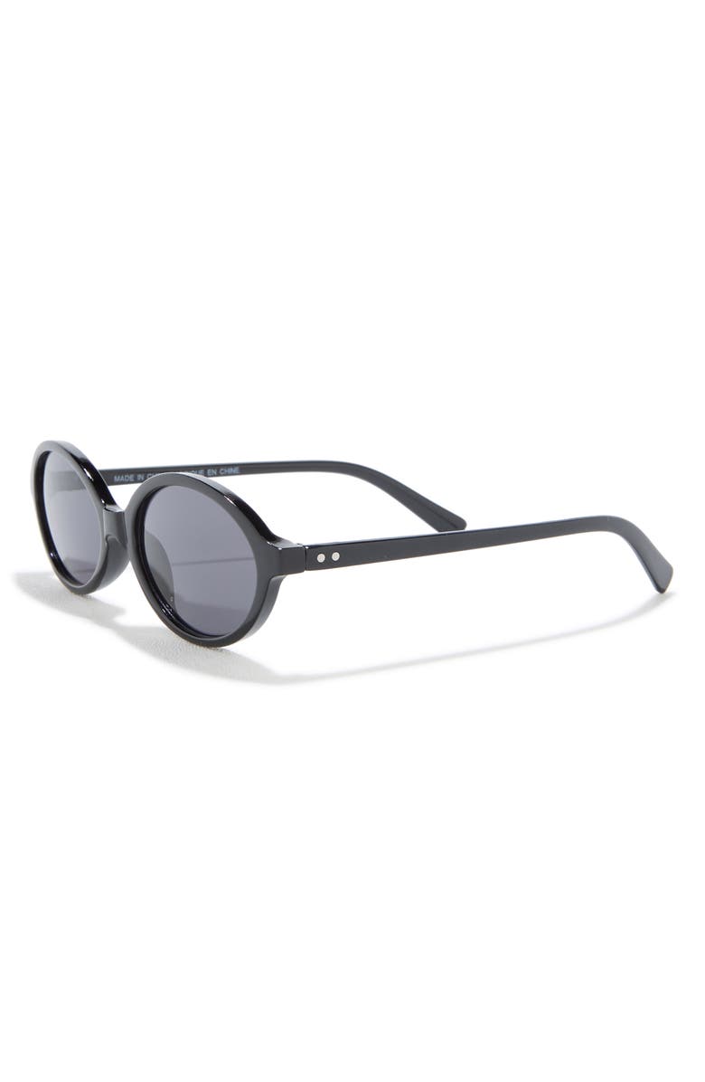 BP. Retro Oval Sunglasses, Alternate, color, Black
