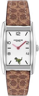 COACH Reese Leather Strap Watch, 24mm x 35mm