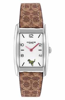 COACH Reese Leather Strap Watch, 24mm x 35mm