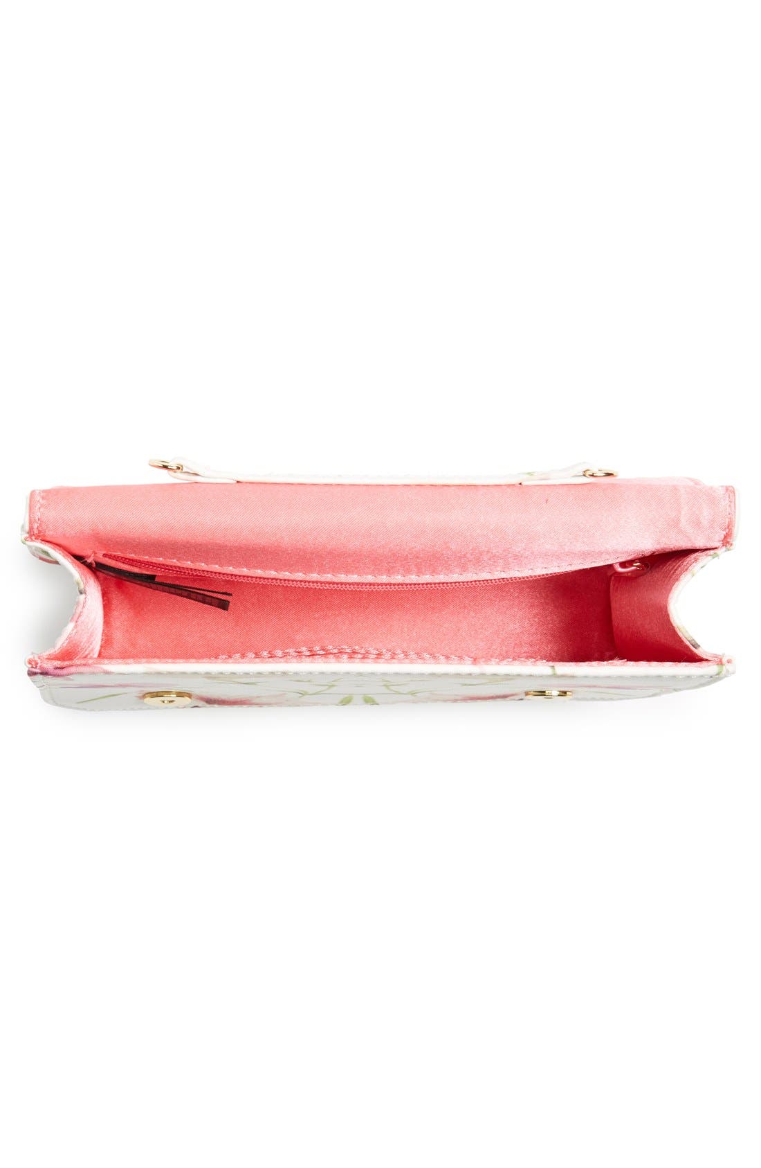 'Mirrored Tropics' Fabric Clutch, Alternate, color, IVORY