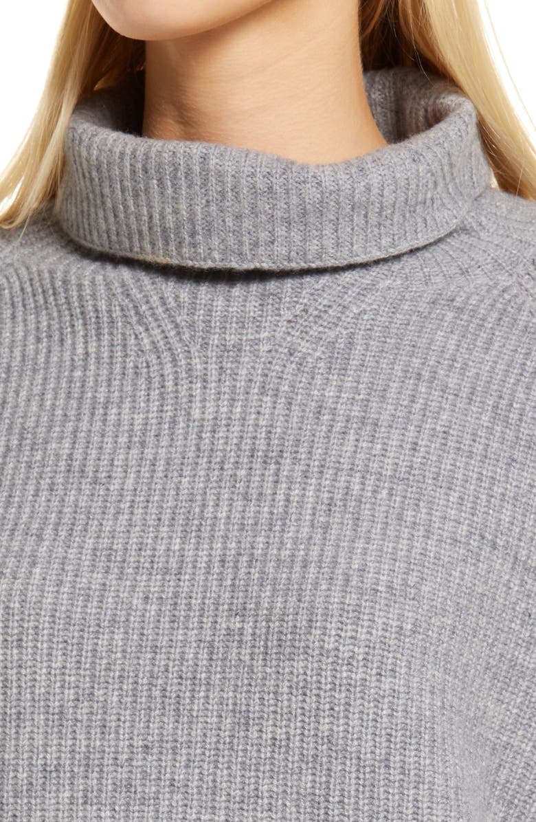Nordstrom Puff Sleeve Wool & Cashmere Turtleneck Sweater, Alternate, color, 