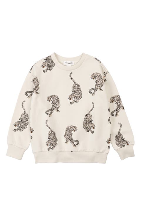 Kids' Panther Print Cotton Sweatshirt (Toddler & Little Kid)