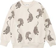 MILES THE LABEL Kids' Panther Print Cotton Sweatshirt