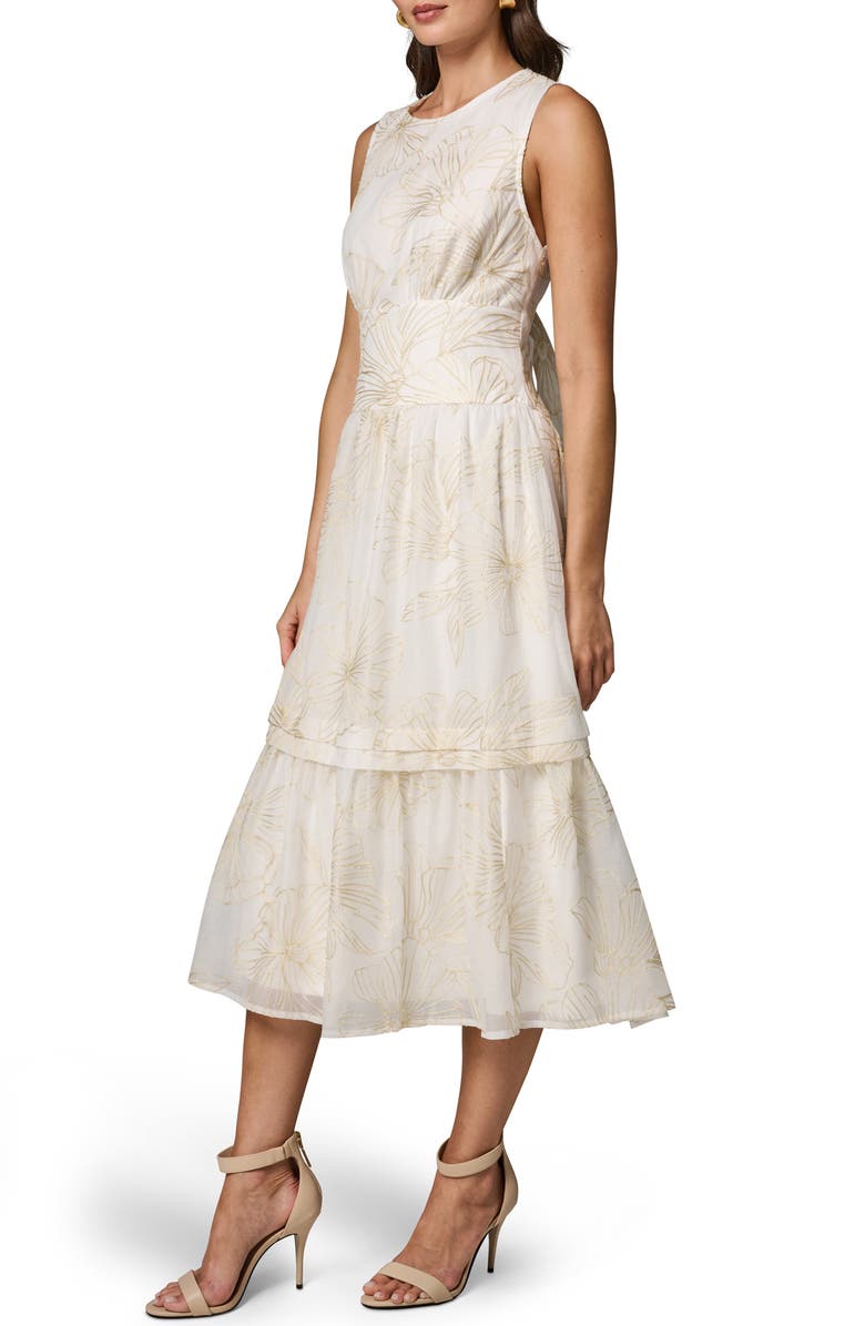 Donna Karan New York Floral Embroidery A-Line Dress, Alternate, color,