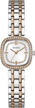 GUESS Crystal Bezel Two-Tone Bracelet Watch, 25mm