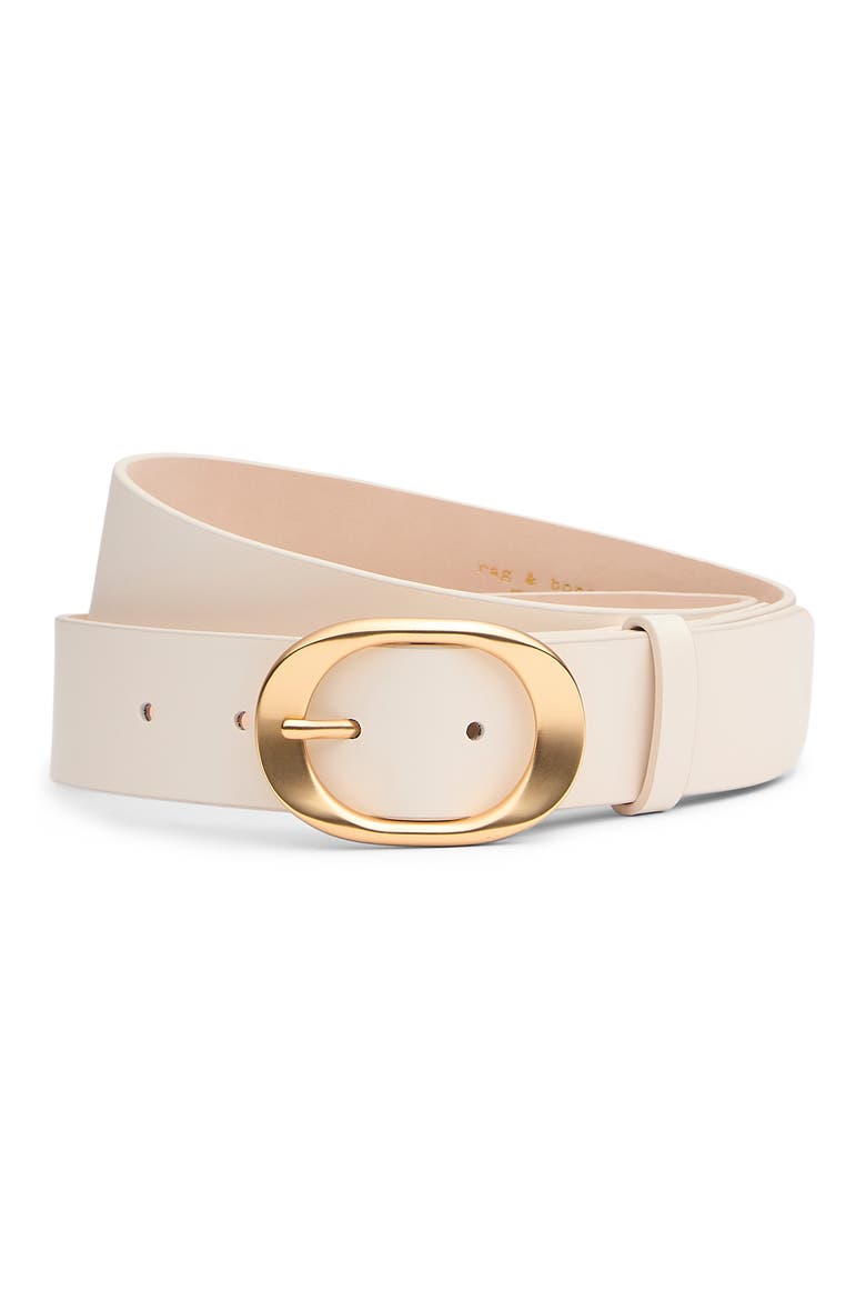 Vera Leather Belt, Main, color, CREAM