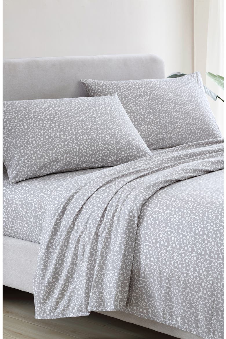 Pikkuinen Unikko Floral Sheet Set, Alternate, color, GREY