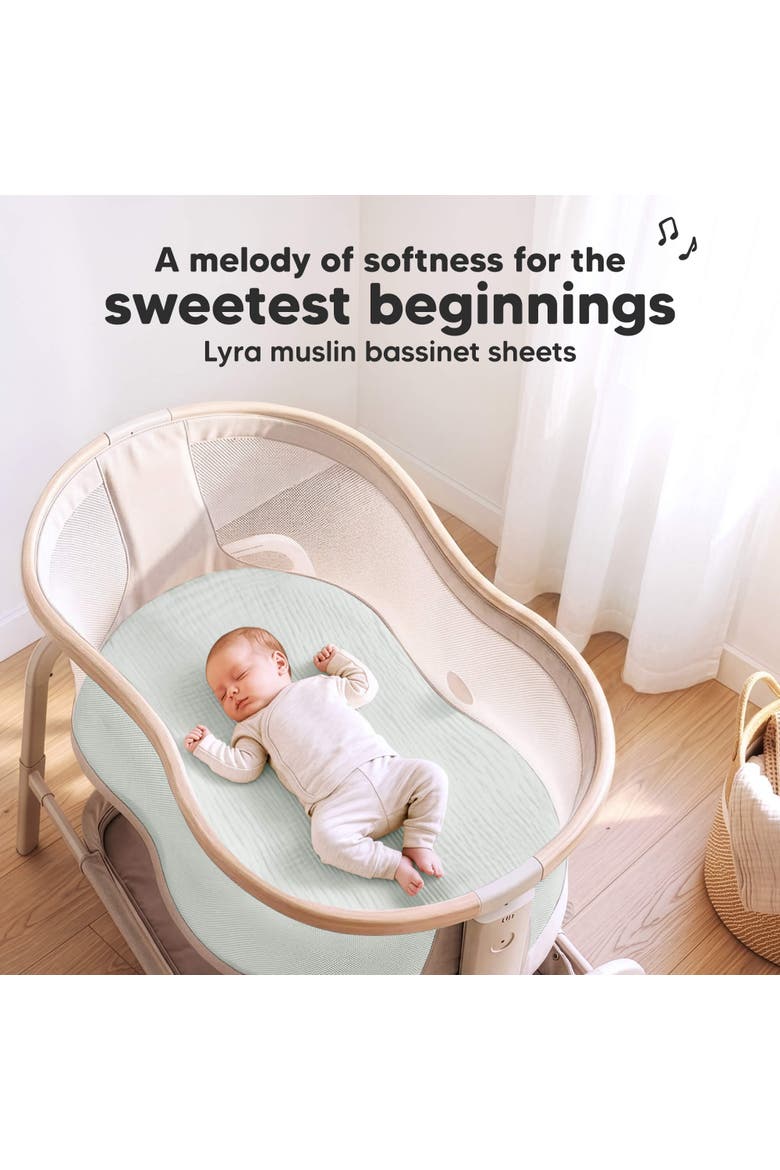 2-Pack Lyra Muslin Bassinet Sheets, Alternate, color, Willow