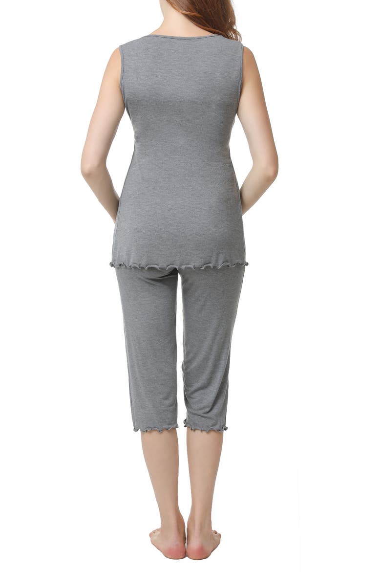 Penny Maternity/Nursing Pajamas Set, Alternate, color, DARK HEATHER GRAY