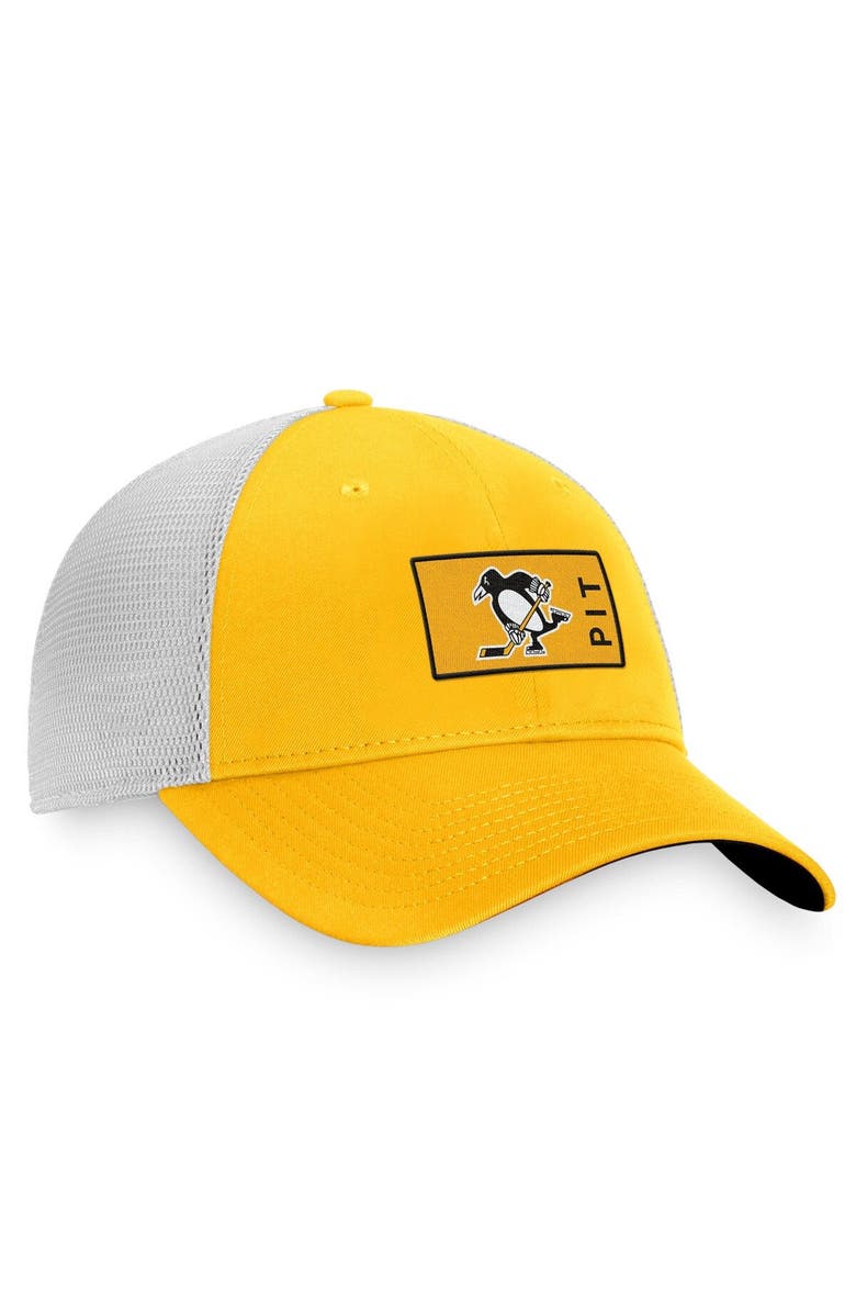 FANATICS Men's Fanatics Branded Gold/White Pittsburgh Penguins Authentic Pro Trucker Snapback Hat, Alternate, color, Gold