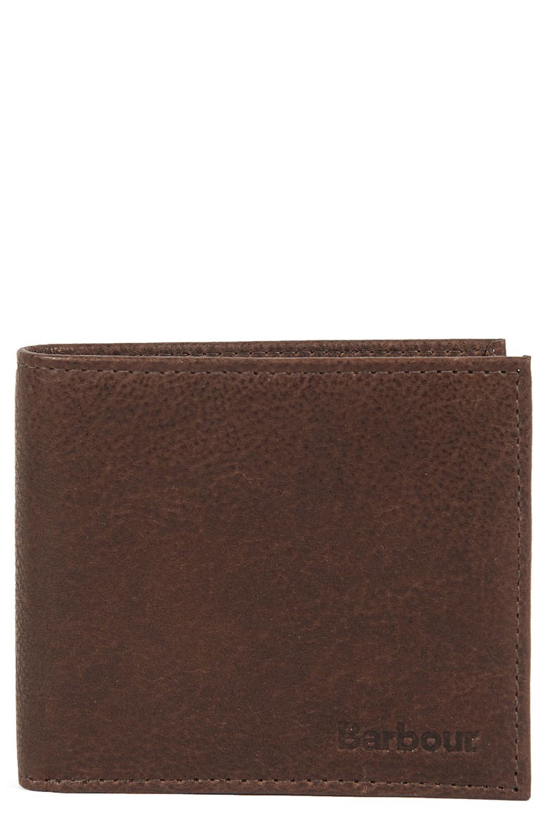 Barbour Padbury Leather Wallet, Main, color, Dark Brown