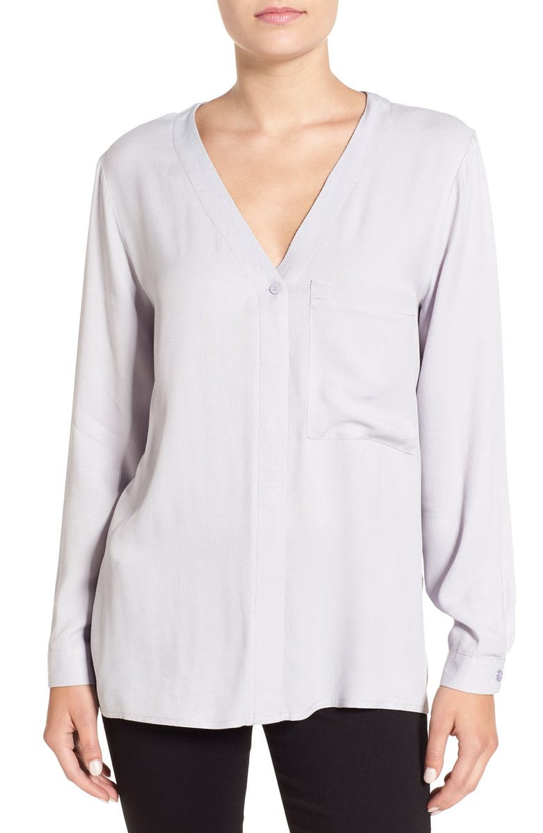 Topshop Wrap Back Long Sleeve Blouse, Main, color,