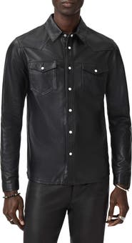 John Varvatos Sage Sheepskin Leather Shirt Jacket